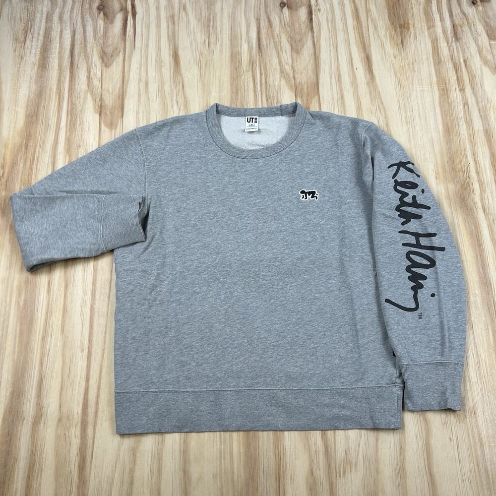 Uniqlo Keith Haring Women's Medium Gray Crewneck Sweatshirt Graphic Art